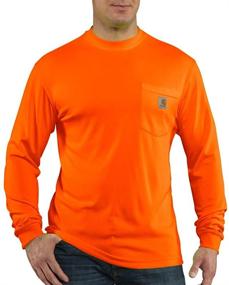 img 1 attached to Stay Safe on the Job 👷 with Carhartt Visibility Enhanced Sleeve Orange Men's Clothing