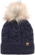 🧣 mirmaru women's sherpa lined pom pom slouchy beanie hat - thick, soft, chunky, and warm with faux fur логотип