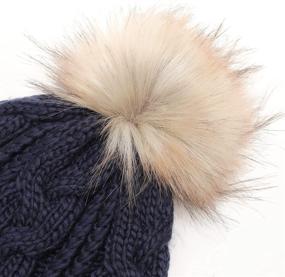 img 1 attached to 🧣 MIRMARU Women's Sherpa Lined Pom Pom Slouchy Beanie Hat - Thick, Soft, Chunky, and Warm with Faux Fur