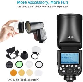 img 2 attached to 📷 Fuji Fujifilm DSLR Godox V1-F Круглый Speedlite вспышка с функцией HSS 76Ws и беспроводной связью 2.4G X, Speedlight с Li-on аккумулятором