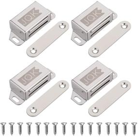 img 4 attached to 🚪 JQK Magnetic Cabinet Door Catch, Stainless Steel Closet Catches with Strong Magnet, 1.2mm Thickness Furniture Latch 20 lbs (Pack of 4), CC101-P4