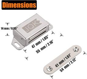 img 3 attached to 🚪 JQK Magnetic Cabinet Door Catch, Stainless Steel Closet Catches with Strong Magnet, 1.2mm Thickness Furniture Latch 20 lbs (Pack of 4), CC101-P4