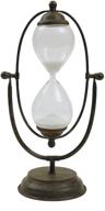 ⏳ rustic metal hourglass with white sand - decorative co-op logo