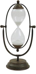 img 4 attached to ⏳ Rustic Metal Hourglass with White Sand - Decorative Co-Op