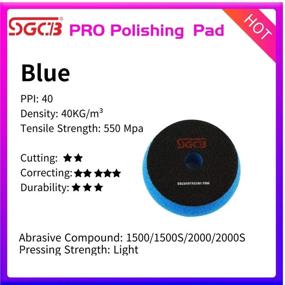 img 2 attached to 🔵 SGCB Pro 3” RO/DA Foam Полировочная подушка: Премиум средняя легкая резка плоская автомобильная пена для буфинга для эффективного удаления царапин и окисления - 5-Синий