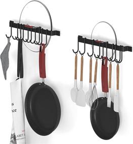 img 4 attached to 👨 Maximize Kitchen Space with Wallniture Casto 17" Gourmet Kitchen Rail: Hang Utensils and Cookware Effortlessly - Set of 2