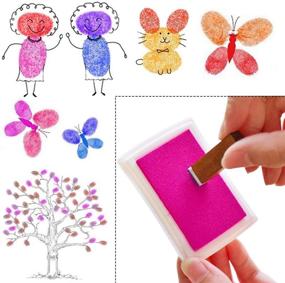 img 1 attached to 🌈 Yolyoo 15pcs Colourful Craft Ink Pad Set - Rainbow Finger Ink pad with Stamp Pads for DIY Rubber Stamps, Paper, Wood, and Fabric