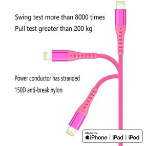 img 1 attached to 🔌 Xnewcable 4цвета 6ft Lightning кабель [4 шт] Apple MFi сертифицированный USB зарядный шнур для iPhone 12/11Pro/11/XS MAX/XR/X/8/7/6/6S/Plus, iPad Pro/Air/Mini - длинное зарядное устройство Apple