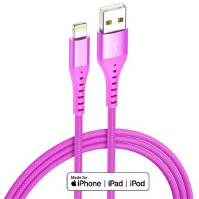 img 3 attached to 🔌 Xnewcable 4цвета 6ft Lightning кабель [4 шт] Apple MFi сертифицированный USB зарядный шнур для iPhone 12/11Pro/11/XS MAX/XR/X/8/7/6/6S/Plus, iPad Pro/Air/Mini - длинное зарядное устройство Apple