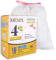 🗑️ 100 count memx small trash bags: drawstring bathroom garbage bags for bedroom, office, car, kitchen, home logo