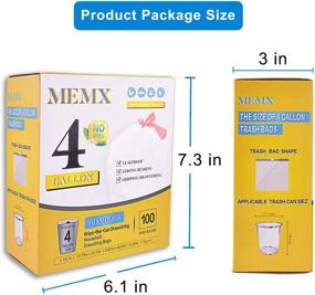 img 2 attached to 🗑️ 100 Count MEMX Small Trash Bags: Drawstring Bathroom Garbage Bags for Bedroom, Office, Car, Kitchen, Home