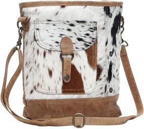 img 3 attached to 👜 Genuine Hair-On Cowhide Leather Crossbody Bag with Convenient Front Pocket"
