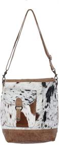 img 2 attached to 👜 Genuine Hair-On Cowhide Leather Crossbody Bag with Convenient Front Pocket"
