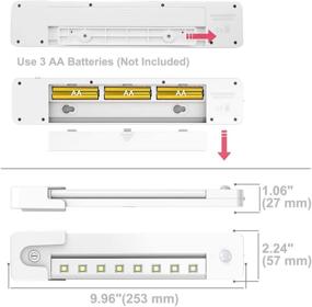 img 1 attached to BIGLIGHT LED Counter Lights Battery Operated, Wireless Closet Light, Motion Sensor Under Cabinet Lighting, Stick-on Light for Shelf Kitchen Sink Pantry Shed Shower Hall Bathroom, 10 Inch, 130 Lumens - Enhanced SEO