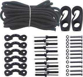 img 3 attached to 🛶 8-Foot Black YYST Sit-In Kayak Bungee Rigging Kit - Complete with Screws, Rivets, and Accessories