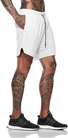 img 2 attached to 🏃 Versatile HANERDUN Men's 2 in 1 Athletic Shorts: Ideal for Workouts, Running, and Sports activities with Convenient Pocket