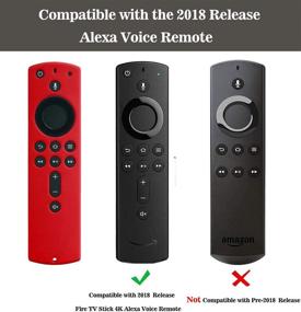 img 3 attached to 📱 Premium Silicone Protective Case for 2020 Fir TV Stick & 4K Remote - Red Dark Blue 2-Pack by Auswaur