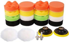 img 4 attached to 🚗 22 Piece Makitoyo 3-inch Car Foam Drill Polishing Pad Kit for Car Sanding, Buffing, Polishing, Waxing, Sealing Glaze - Includes 18 Pads, 2 Drill Adapters, and 2 Suction Cups