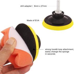 img 1 attached to 🚗 22 Piece Makitoyo 3-inch Car Foam Drill Polishing Pad Kit for Car Sanding, Buffing, Polishing, Waxing, Sealing Glaze - Includes 18 Pads, 2 Drill Adapters, and 2 Suction Cups