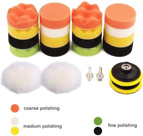 img 2 attached to 🚗 22 Piece Makitoyo 3-inch Car Foam Drill Polishing Pad Kit for Car Sanding, Buffing, Polishing, Waxing, Sealing Glaze - Includes 18 Pads, 2 Drill Adapters, and 2 Suction Cups