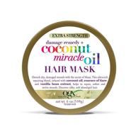 🥥 ogx extra strength damage remedy + coconut miracle oil hair mask: hydrating & repairing anti-frizz treatment | paraben-free, sulfated-surfactants free | 6 oz logo
