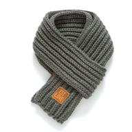cozy knit winter scarf for kids 🧣 - stylish dark gray knitted children's fashion accessory logo