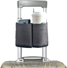 img 4 attached to 🧳 riemot Luggage Cup Holder: Hands-Free Drink Caddy for Travelers - Fits Roll-on Suitcase Handles - Holds Two Coffee Mugs - Perfect Gift for Flight Attendants and Travel Accessories - Black