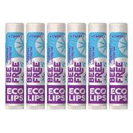 💚 eco lips vegan unscented lip balm - soothes & moisturizes dry, cracked lips - 100% natural, plastic-free packaging - made in usa (6 tubes) logo