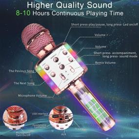 img 2 attached to 🎤 Versatile Wireless Karaoke Microphone: A Fun Singing Toy for Kids and Adults, with LED Lights and Bluetooth Connectivity - Perfect for Parties and Outdoor Gatherings!