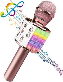 img 4 attached to 🎤 Versatile Wireless Karaoke Microphone: A Fun Singing Toy for Kids and Adults, with LED Lights and Bluetooth Connectivity - Perfect for Parties and Outdoor Gatherings!