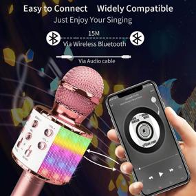 img 1 attached to 🎤 Versatile Wireless Karaoke Microphone: A Fun Singing Toy for Kids and Adults, with LED Lights and Bluetooth Connectivity - Perfect for Parties and Outdoor Gatherings!