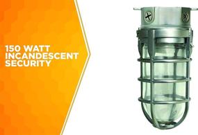 img 2 attached to Woods L1706 Vandal Resistant Security Light: Ceiling Mount, Silver (150W Incandescent Bulb)