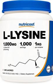 img 4 attached to 🌱 Premium 1KG Nutricost L-Lysine Powder: Pure Non-GMO L-Lysine, Gluten Free