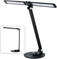 🎹 2022 upgraded nuled dimmable piano/desk lamp: foldable 10w led with usb charging port, rotatable aluminum modern style - bright cold white, warm white or dim adjustable table reading light (black) логотип