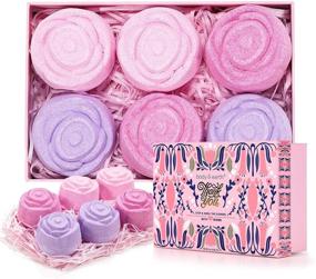 img 4 attached to 🌹 Body & Earth Rose Bath Bombs for Women and Girls: 6 Piece Gift Set with Flower Rose Scent – Perfect Christmas Gifts for Home Spa