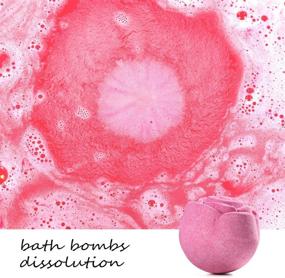 img 2 attached to 🌹 Body & Earth Rose Bath Bombs for Women and Girls: 6 Piece Gift Set with Flower Rose Scent – Perfect Christmas Gifts for Home Spa