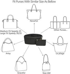 img 2 attached to 👜 Women's Handbag Accessories: Organizer Insert Wallet for Speedy & Neverfull Bags