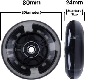 img 1 attached to 2 упаковки задних колес AOWISH Light Up Scooter 80 мм с светодиодной мигающей подсветкой, заменительные колеса для роликовых коньков с подшипниками ABEC 9 для регулируемых трехколесных самокатов.