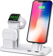 📱 стенд beacoo для iwatch 5/6: станция для зарядки и док-станция для airpods pro и iphone серии 12/11/x/7/7plus/se/5s - поддержка ночного режима. логотип