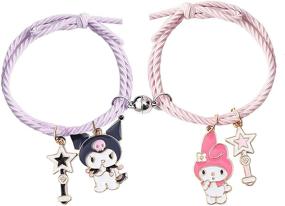 img 4 attached to 💑 Kuromi and My Melody Magnetic Bracelets: Attract and Match with Your Loved One!
