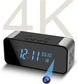img 4 attached to 🕵️ Беспроводная WiFi скрытая шпионская камера Full HD 4K с Bluetooth-колонкой будильником - JOZAVTEE, ночное видение, сигнализация с датчиком движения, реальное время наблюдения и записи для дома, автомобиля и офиса