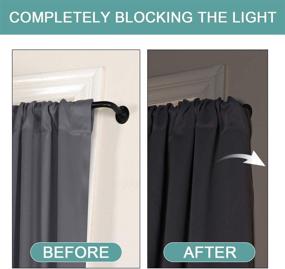 img 2 attached to 🏷️ Одиночные штанги для занавесок 28-48 дюймов - усиленные затемнительные шторы для комнаты | Черный, 2 штуки