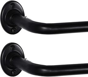 img 4 attached to 🏷️ Single Wrap Curtain Rods 28-48 inch - Enhance Blackout Room Darkening Curtains | Black, 2 Pack