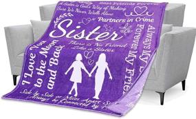 img 4 attached to 🎁 Soft and Cozy Sister Blanket with Inspirational Words - Perfect Sister Gift for Christmas or Birthday (Purple, Flannel)