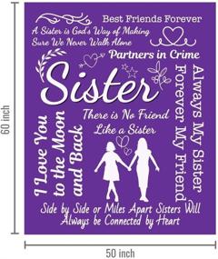 img 2 attached to 🎁 Soft and Cozy Sister Blanket with Inspirational Words - Perfect Sister Gift for Christmas or Birthday (Purple, Flannel)