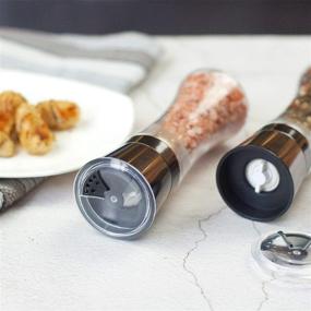 img 2 attached to 🧂 VEVOK CHEF Stainless Steel Salt and Pepper Grinder Set - Adjustable Coarseness Salt Shaker and Spice Mill - Refillable Black Pepper Grinder - Kitchen Gift