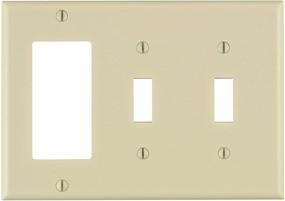 img 1 attached to 🔳 Leviton 80421-T 3-Gang Combination Wallplate - 2-Toggle & 1-Decora/GFCI Device, Standard Size, Thermoset, Device Mount - Light Almond