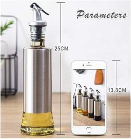 img 3 attached to 🍶 Premium Glass Oil Dispenser Bottle with Stainless Steel, Kitchen Cruets, Vinegar Bottle, Oil Container, Oil Dispensing Bottle with Stainless Steel Funnel