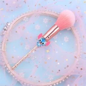 img 2 attached to 💄 Interstellar Baby Makeup Brushes Set: 5Pcs Creative Stitch Theme Cosmetic Brush Set for Young Girls & Women - Premium Synthetic Foundation Eyeshades Brushes - Best Gift!