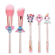 💄 interstellar baby makeup brushes set: 5pcs creative stitch theme cosmetic brush set for young girls & women - premium synthetic foundation eyeshades brushes - best gift! logo